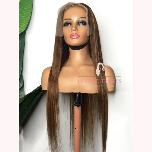Highlight Wig - Honey Blonde and Brown Lace Front Wig - Le Chic Tresses